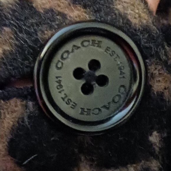 Coach Leopard Print Oversized Coat Size Large, Luxury, Wool Blend, Elevated - Picture 8 of 16